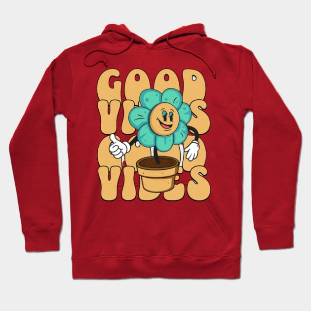 good vibes smily flower Hoodie by YuriArt